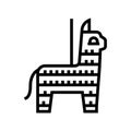 pinata mexican line icon vector illustration