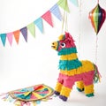 Pinata Party isolated on white background Royalty Free Stock Photo