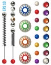 Pinball elements. Realistic set with different tools Royalty Free Stock Photo