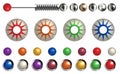 Pinball elements. Realistic set with different tools