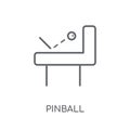 Pinball linear icon. Modern outline Pinball logo concept on whit