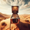 Pinball machine in the desert