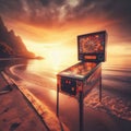 Pinball machine by the sea