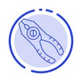 Pincers, Pliers, Tongs, Repair, Tool Blue Dotted Line Line Icon