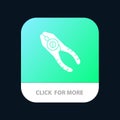 Pincers, Pliers, Tongs, Repair, Tool Mobile App Button. Android and IOS Glyph Version Royalty Free Stock Photo