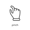 Pinch icon. Trendy modern flat linear vector Pinch icon on white Royalty Free Stock Photo