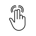 Pinch Screen Gesture. Hand Finger Swipe Line Icon. Rotate on Screen Linear Pictogram. Gesture Slide Outline Icon
