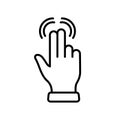 Pinch Screen Gesture. Hand Finger Swipe Line Icon. Rotate on Screen Linear Pictogram. Gesture Slide Outline Icon