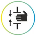 pinched fingers icon, press down your hand, clamped hand, injury fingers