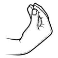 Pinched fingers, Italian hand gesture che vuoi or bellissimo, tasty food and distrust sign, finger purse