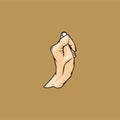 pinched thumb clenched upwards vector illustration