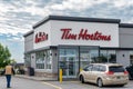 Exterior of a Tim Hortons coffee shop, a popular chain restaurant in Canada Royalty Free Stock Photo