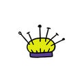 Pincushion doodle icon, vector illustration