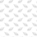 Seamless pattern with hand-drawn pine tree branches in a minimal monochrome style Royalty Free Stock Photo