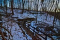 pine cliff trail at governor dodge state park in Winter