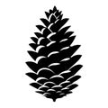 Pine cone black vector icon on white background Royalty Free Stock Photo