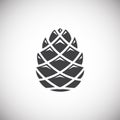 Pine cone icon on background for graphic and web design. Simple illustration. Internet concept symbol for website button Royalty Free Stock Photo