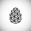 Pine cone icon on background for graphic and web design. Simple illustration. Internet concept symbol for website button Royalty Free Stock Photo