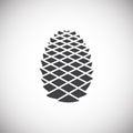 Pine cone icon on background for graphic and web design. Simple illustration. Internet concept symbol for website button Royalty Free Stock Photo