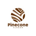 Pine Cone Logo, Elegant Luxury Pine Simple Design, Tree Acorn Icon Vector, Product Brand Illustration Royalty Free Stock Photo