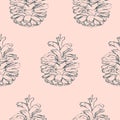 Pine cone seamless pattern.