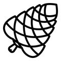 Pine cone white pine icon, outline style