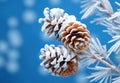 a pine cones on a branch