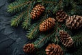 pine cones on a branch