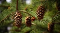 pine cones on a tree