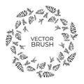 Pine cones vector seamless brush. Christmas Wreath