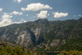 Pine Covered Granite Formations in Hetch Hetchy Valley Royalty Free Stock Photo