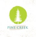 Pine Creek Eco Yoga Retreat Rough Sign Concept On Rough Background