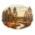 Pine Forest Die-cut Sticker: Michigan Shaped Decal For Nature Lovers