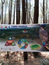 pine forest information sign in Mount Merbabu National Park Royalty Free Stock Photo