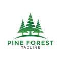 Pine forest logo icon design template vector illustration Royalty Free Stock Photo