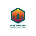 pine forest logo template Royalty Free Stock Photo