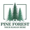 Pine forest logo template Royalty Free Stock Photo