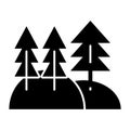 Pine forest solid icon. Pine woods vector illustration isolated on white. Trees glyph style design, designed for web and Royalty Free Stock Photo