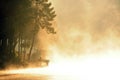 Pine forest in the valley and water in Pang Ung Reservoir, Mae Hong Son Province, Thailand