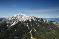 Pine forests and snowy cliffs in Karawanken, Austria / Slovenia Royalty Free Stock Photo