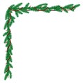 Pine garland corner border Royalty Free Stock Photo