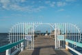 PINE ISLAND, FLORIDA - JAN 17, 2020. Entrance gate of Bokeelia Fishing Pier Royalty Free Stock Photo