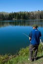 Pine Lake Fishing Royalty Free Stock Photo