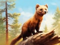 Pine Marten Made With Generative AI illustration
