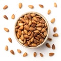 Pine Nuts in a Bowl Top View Royalty Free Stock Photo