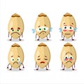 Pine Nuts cartoon character with sad expression