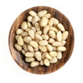 Pine Nuts in Wooden Dish Isolated