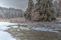 Pine River Winter Scene After An Ice Storm In Canada Wilderness Royalty Free Stock Photo