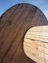 Pine timber drum for sustainable Cable and Tube packaging Royalty Free Stock Photo