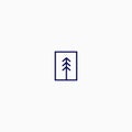 Pine tree with rectangular Park Logo Icon Design Template. Tree, Nature, Modern Vector Illustration Royalty Free Stock Photo